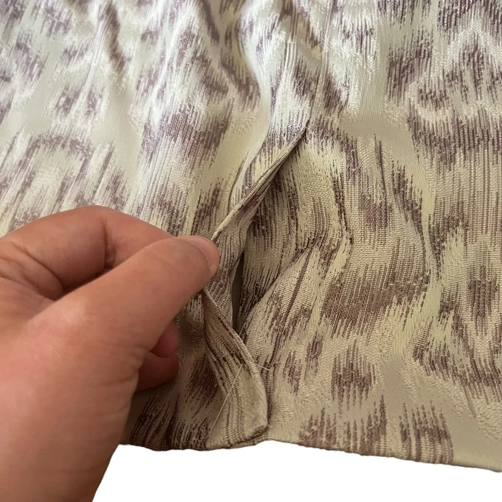 Ann‎ Taylor Womens 6P Petite Beige Purple Print Lined Dressy Mini Skirt Back Zip